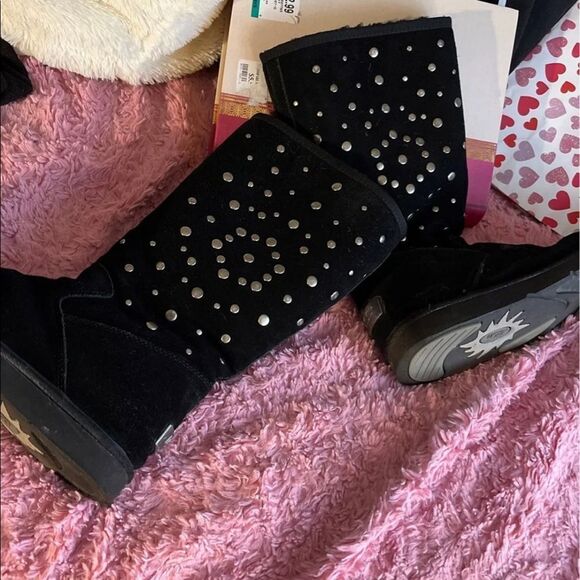 Sz 8 black classic tall starburst Ugg boot - Picture 1 of 6